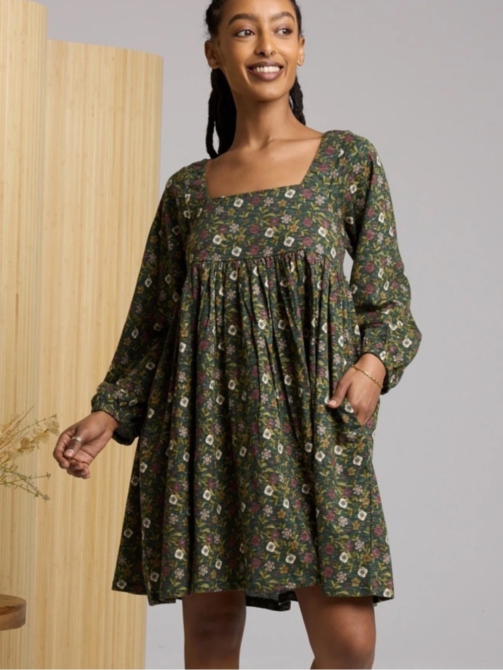 Woman’s Known Supply long sleeve floral dress